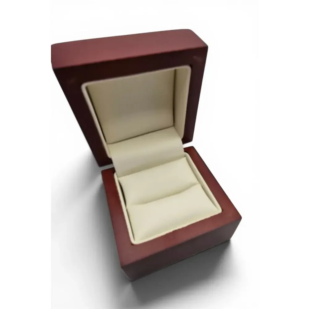 Wood Jewelry Presentation Box Set Ring Box Display Case Mahogany Tone